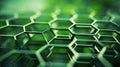 Vibrant and visually striking hexagonal green geometric abstract background with intricate elements