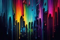 Vibrant Wallpaper of Dripping Paint with a Grunge-Style Texture in Rainbow Colors