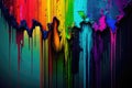 Vibrant Wallpaper of Dripping Paint with a Grunge-Style Texture in Rainbow Colors