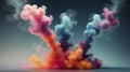 A vibrant wallpaper featuring smoke rising from both the top and base.