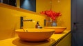 Vibrant Washbasin with Modern Vanity for Bold Decor