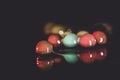Water beads in the dark Royalty Free Stock Photo