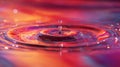 Vibrant water drop creating abstract liquid ripples Royalty Free Stock Photo