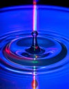Vibrant Water Drop Splash with Blue Light Royalty Free Stock Photo