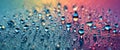 Vibrant Water Drops on Surface With Holographic Chrome Effect Royalty Free Stock Photo