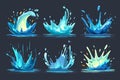 Vibrant Water Splash Illustrations for Creative Projects Royalty Free Stock Photo