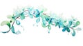 Vibrant Watercolor Artwork of Jade Vine Flower on White Background AI Generated