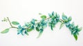 Vibrant Watercolor Artwork of Jade Vine Flower on White Background AI Generated