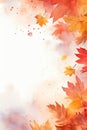 Vibrant Watercolor Autumn Background. Generative Ai