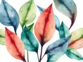 Vibrant Watercolor Botanical Abstract A Dynamic Digital Tapestry of Tropical Foliage Perfect for a NatureInspired Royalty Free Stock Photo