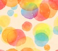 Vibrant Watercolor Bubbles Pattern Background Royalty Free Stock Photo