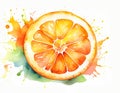 Vibrant Watercolor Citrus Slice Artwork