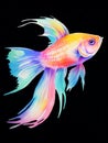 Vibrant Watercolor Depiction of an Endlers Livebearer AI Generated