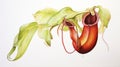 Vibrant Watercolor Painting of Nepenthes Rajah AI Generated