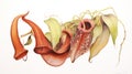 Vibrant Watercolor Painting of Nepenthes Rajah AI Generated