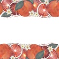 Design an elegant citrusthemed floral border frame with leaves and flowers for a modern look