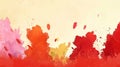Abstract Watercolor Painting with Red and Orange Splatters on Light Background Royalty Free Stock Photo