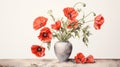 Watercolor Painting Of Red Poppies In A Detailed Illustration Style Royalty Free Stock Photo