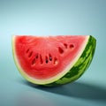 Vibrant Watermelon Slice On Blue Background - Realistic Vray Tracing