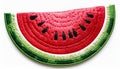 Vibrant Watermelon Slice Embroidery Patch on White Background Close Up Royalty Free Stock Photo