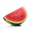 Vibrant Watermelon Slice On White Background - Hdr Photography