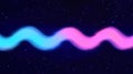 A vibrant wave of blue and pink light against a starry background Royalty Free Stock Photo