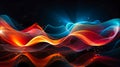 Vibrant Wave of Light on Black Background