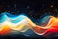 Vibrant Wave of Light on Black Background