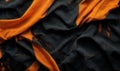 A vibrant wave of orange light illuminates a dark black background Royalty Free Stock Photo
