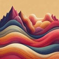 Vibrant waves of color flow in a dynamic pattern. Generative AI Royalty Free Stock Photo