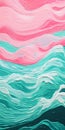 Vibrant Waves: A Colorful Abstraction Of Detailed Texture And Paint Dripping