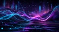 Vibrant Waves of Light and Color in a Digital Sea of Abstract Visualization and Dynamic Motion Patterns Royalty Free Stock Photo