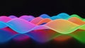 Vibrant wavy neon lights Royalty Free Stock Photo