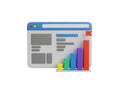 Colorful web analytics dashboard with graphs and charts Royalty Free Stock Photo