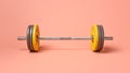 Vibrant Weightlifting Barbell Concept On Pink Background Royalty Free Stock Photo