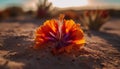 Vibrant wildflower growth in nature meadow, basking in sunlight generated by AI