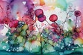 Vibrant Wildflower Meadow in Abstract Watercolor Royalty Free Stock Photo