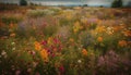 Vibrant wildflowers sway in the meadow breeze generated by AI Royalty Free Stock Photo