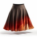 Vibrant Women\'s Skirt With Orange And Brown Streaks