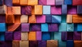 Vibrant wooden blocks pattern showcasing technologyÃ¢â¬â¢s mimicry of nature. Generative AI