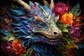 Vibrant Wooden Dragon Sculpture. Embodying the Dynamic and Energetic Spirit of 2024