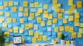 Colorful Sticky Notes Wall Planner Workspace Office Organization Background AI generated. Royalty Free Stock Photo