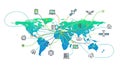 Global Connected Technology Network Illustration Royalty Free Stock Photo