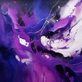 Vibrant Worlds: A Flowing Surrealism Abstract Painting In Purple And White