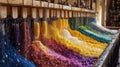 Vibrant Yarn Dyeing Process in a Textile Factory Royalty Free Stock Photo