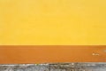 Vibrant yellow and brown plaster wall Royalty Free Stock Photo