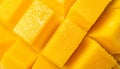 Vibrant Yellow Cubed Mango Close Up Fresh Tropical Fruit Texture Royalty Free Stock Photo