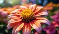 Vibrant yellow daisy blossoms in a meadow, kissed by dew generated by AI Royalty Free Stock Photo