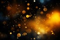 Vibrant yellow glowing particle abstract bokeh background with captivating luminosity