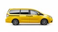 Vibrant Yellow Honda Odyssey Minivan On White Background